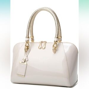 NEW YAQUNICER Top-handle Handbags Purse Satchel for Patent PU Shoulder